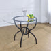 Aviano Round 48 - inch Glass Top Metal Dining Table Gunmetal - Walo Furniture