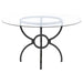 Aviano Round 48 - inch Glass Top Metal Dining Table Gunmetal - Walo Furniture