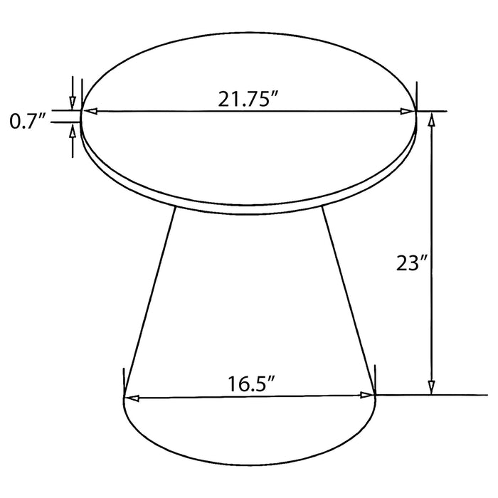 Avon Round Marble Top Stainless Steel Side End Table White - Walo Furniture