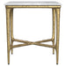 Baldwin Rectangular Marble Top Side Table White and Gold - Walo Furniture