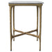 Baldwin Rectangular Marble Top Side Table White and Gold - Walo Furniture