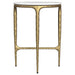 Baldwin Round Marble Top Side Table White and Gold - Walo Furniture