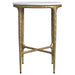 Baldwin Round Marble Top Side Table White and Gold - Walo Furniture