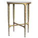 Baldwin Round Marble Top Side Table White and Gold - Walo Furniture