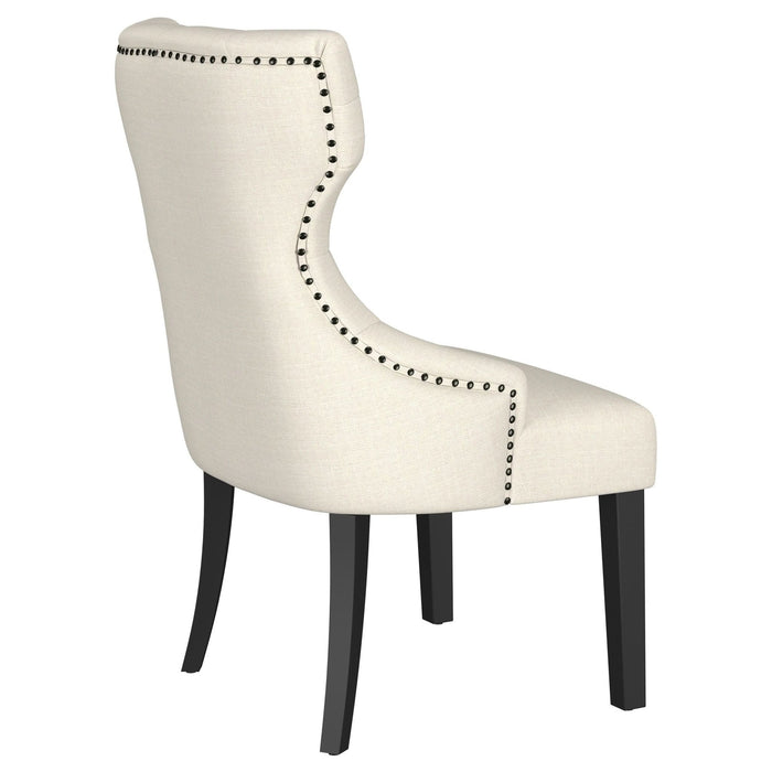 Baney Fabric Upholstered Dining Side Chair Beige and Black - Walo Furniture