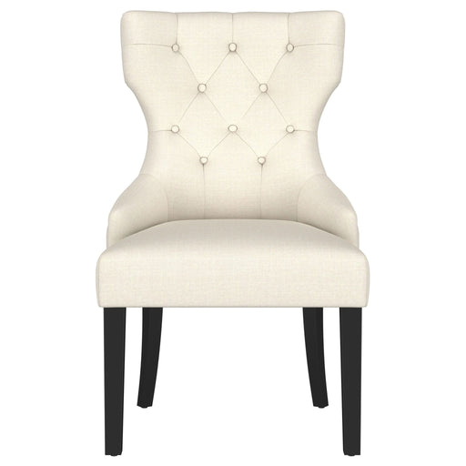 Baney Fabric Upholstered Dining Side Chair Beige and Black - Walo Furniture