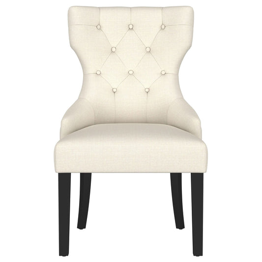 Baney Fabric Upholstered Dining Side Chair Beige and Black - Walo Furniture