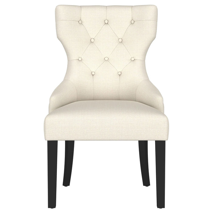 Baney Fabric Upholstered Dining Side Chair Beige and Black - Walo Furniture