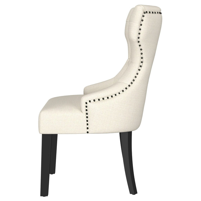 Baney Fabric Upholstered Dining Side Chair Beige and Black - Walo Furniture