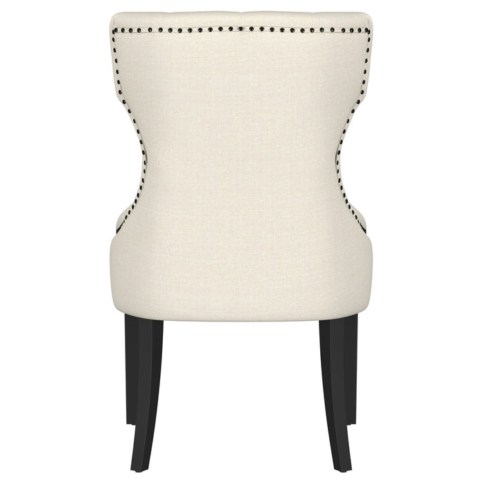 Baney Fabric Upholstered Dining Side Chair Beige and Black - Walo Furniture