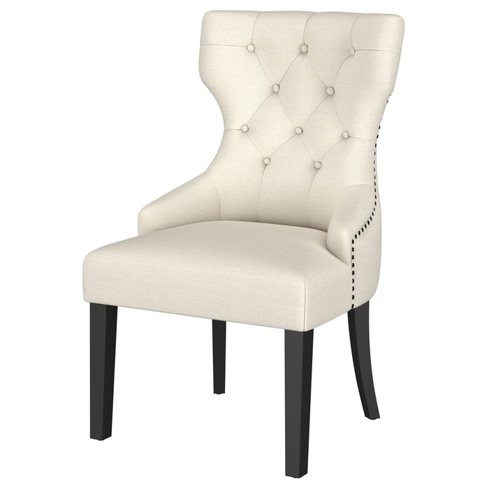 Baney Fabric Upholstered Dining Side Chair Beige and Black - Walo Furniture