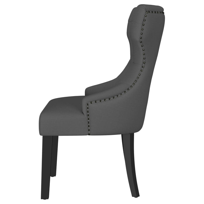 Baney Fabric Upholstered Dining Side Chair Grey and Black - Walo Furniture