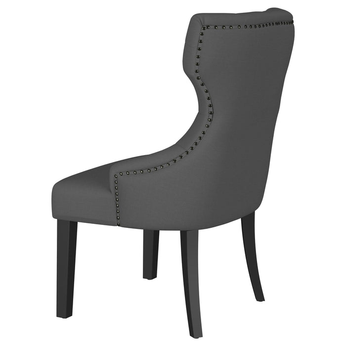 Baney Fabric Upholstered Dining Side Chair Grey and Black - Walo Furniture