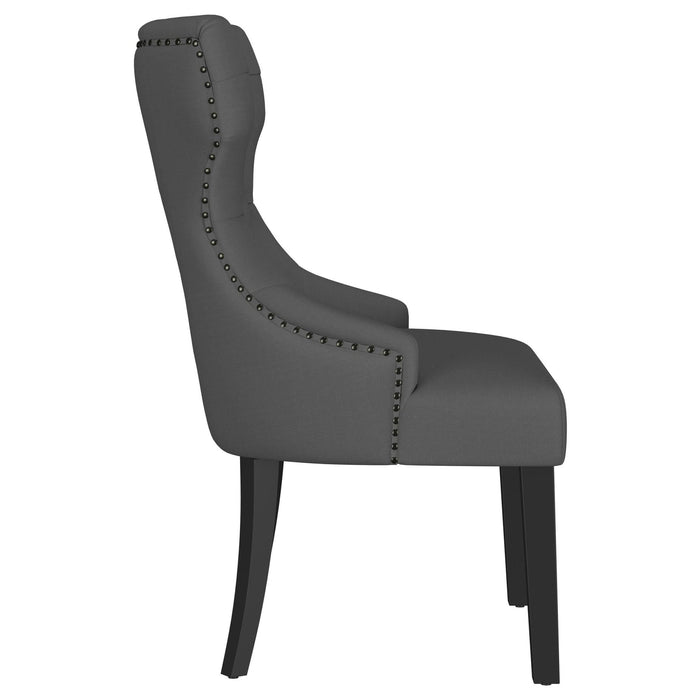 Baney Fabric Upholstered Dining Side Chair Grey and Black - Walo Furniture