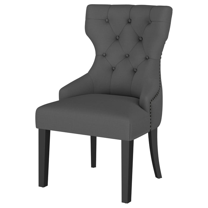 Baney Fabric Upholstered Dining Side Chair Grey and Black - Walo Furniture