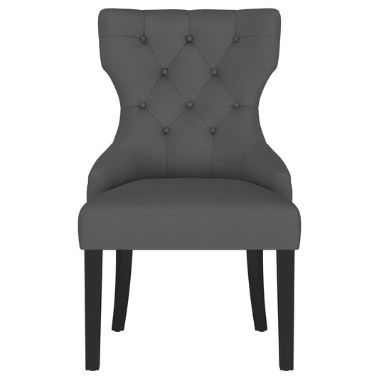 Baney Fabric Upholstered Dining Side Chair Grey and Black - Walo Furniture