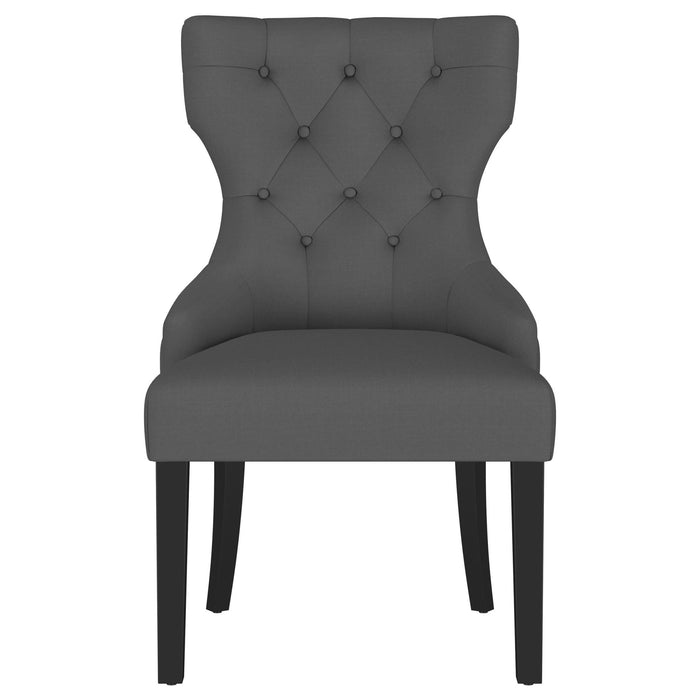 Baney Fabric Upholstered Dining Side Chair Grey and Black - Walo Furniture