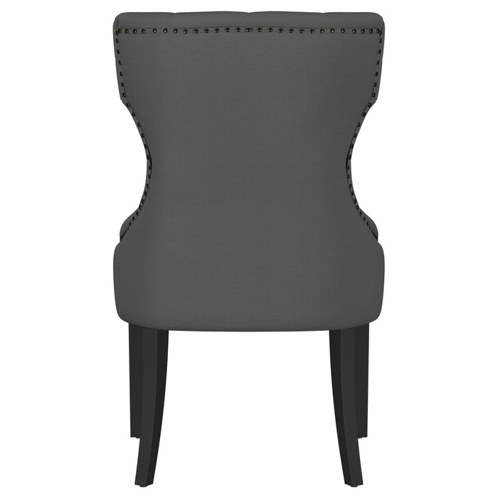 Baney Fabric Upholstered Dining Side Chair Grey and Black - Walo Furniture