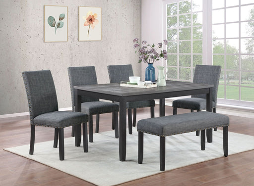 Barlow 6 - piece Rectangular Dining Table Set Grey and Black - Walo Furniture