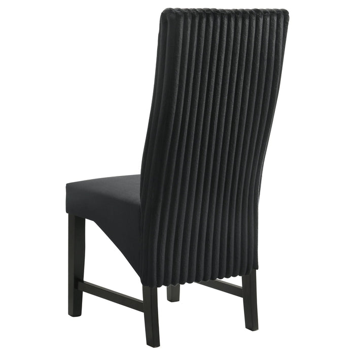 Barrand Upholstered Dining Side Chair Black (Set of 2) - Walo Furniture