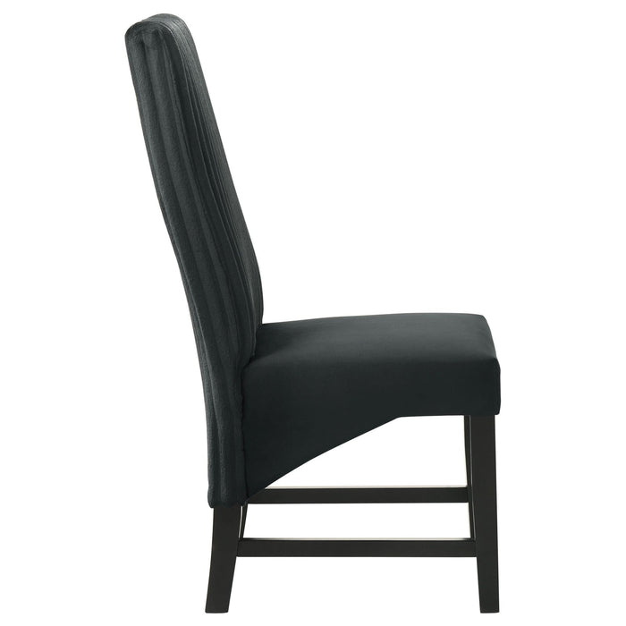 Barrand Upholstered Dining Side Chair Black (Set of 2) - Walo Furniture