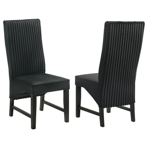 Barrand Upholstered Dining Side Chair Black (Set of 2) - Walo Furniture