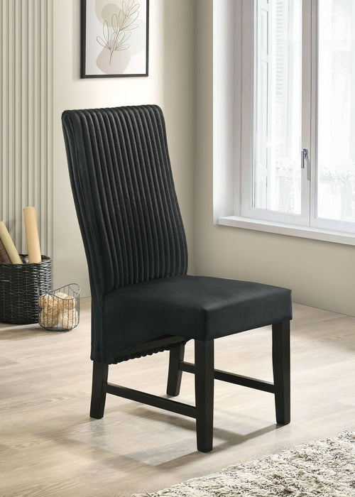 Barrand Upholstered Dining Side Chair Black (Set of 2) - Walo Furniture