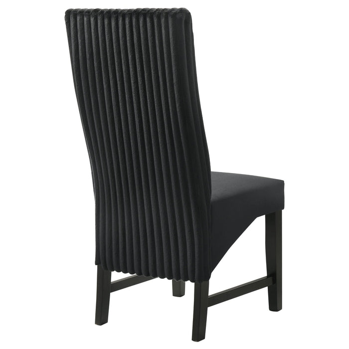 Barrand Upholstered Dining Side Chair Black (Set of 2) - Walo Furniture