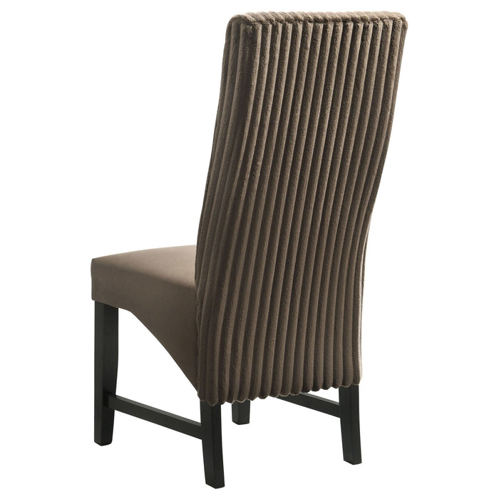 Barrand Upholstered Dining Side Chair Chocolate (Set of 2) - Walo Furniture