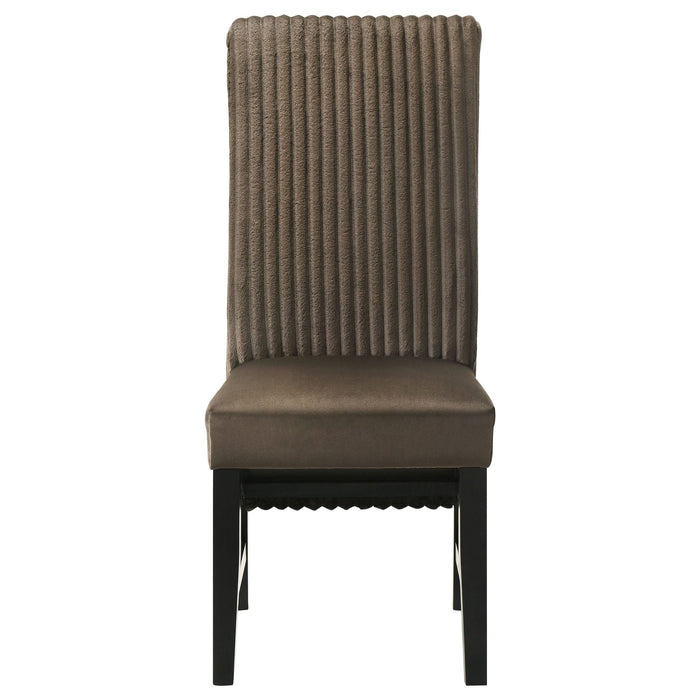 Barrand Upholstered Dining Side Chair Chocolate (Set of 2) - Walo Furniture