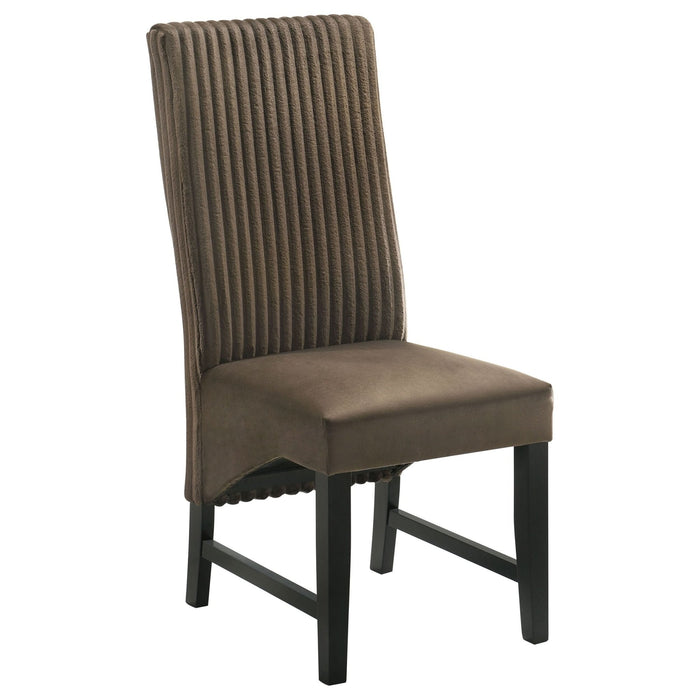 Barrand Upholstered Dining Side Chair Chocolate (Set of 2) - Walo Furniture