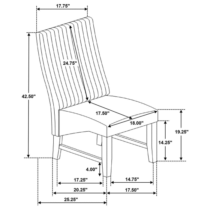 Barrand Upholstered Dining Side Chair Grey (Set of 2) - Walo Furniture