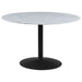 Bartole Round 48 - inch Italian Marble Top Dining Table White - Walo Furniture