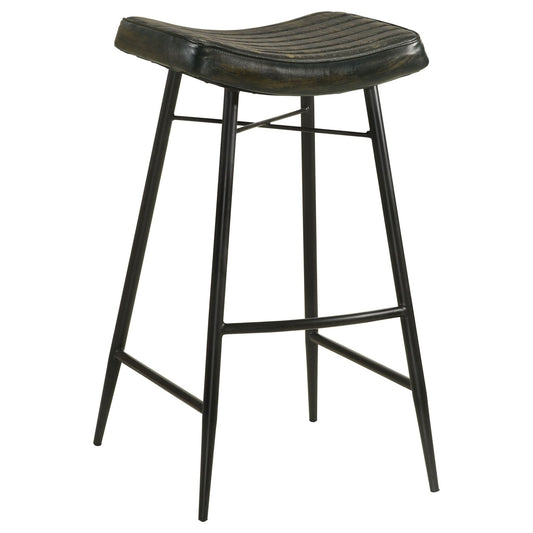 Bayu Leather Upholstered Bar Stool Espresso (Set of 2) - Walo Furniture