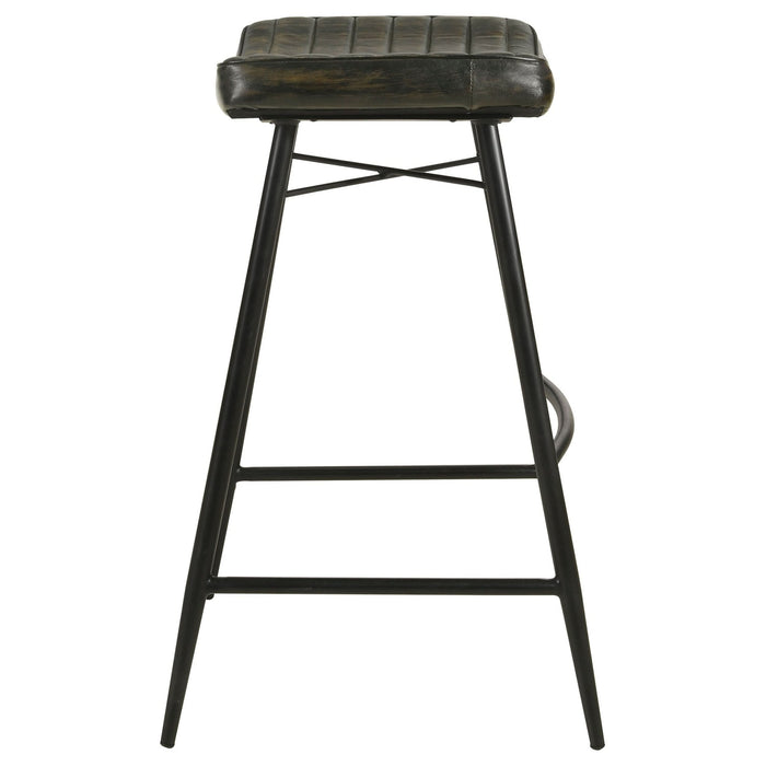 Bayu Leather Upholstered Bar Stool Espresso (Set of 2) - Walo Furniture