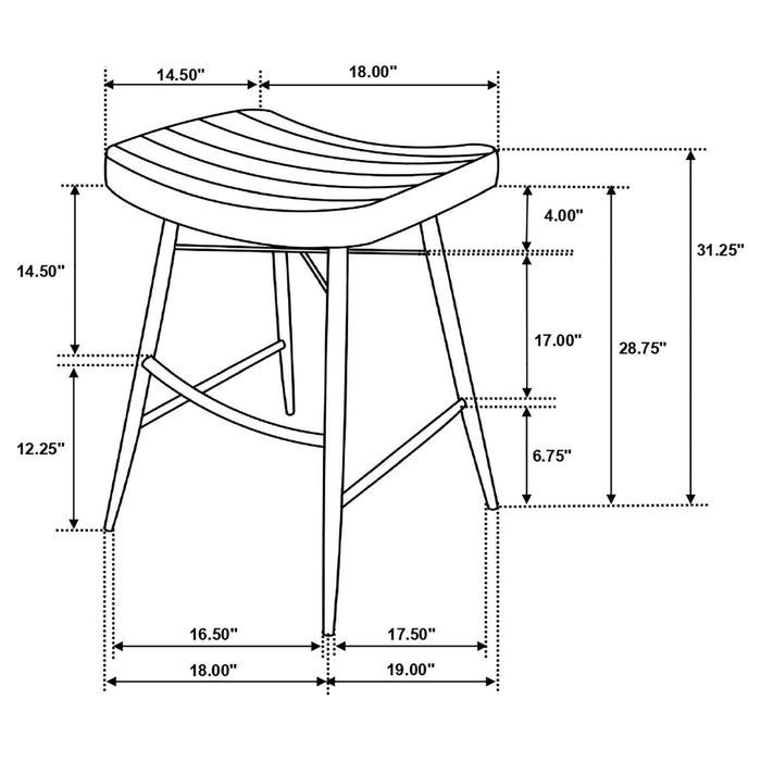 Bayu Leather Upholstered Bar Stool Espresso (Set of 2) - Walo Furniture