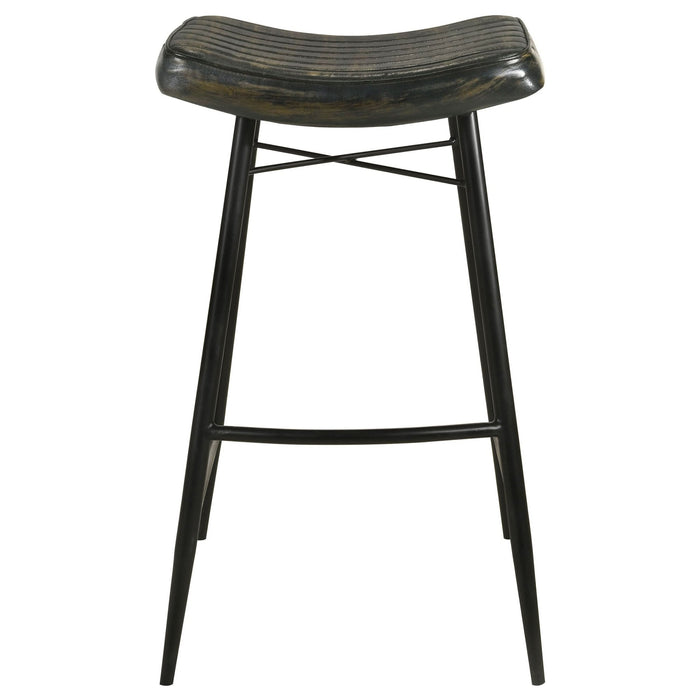 Bayu Leather Upholstered Bar Stool Espresso (Set of 2) - Walo Furniture