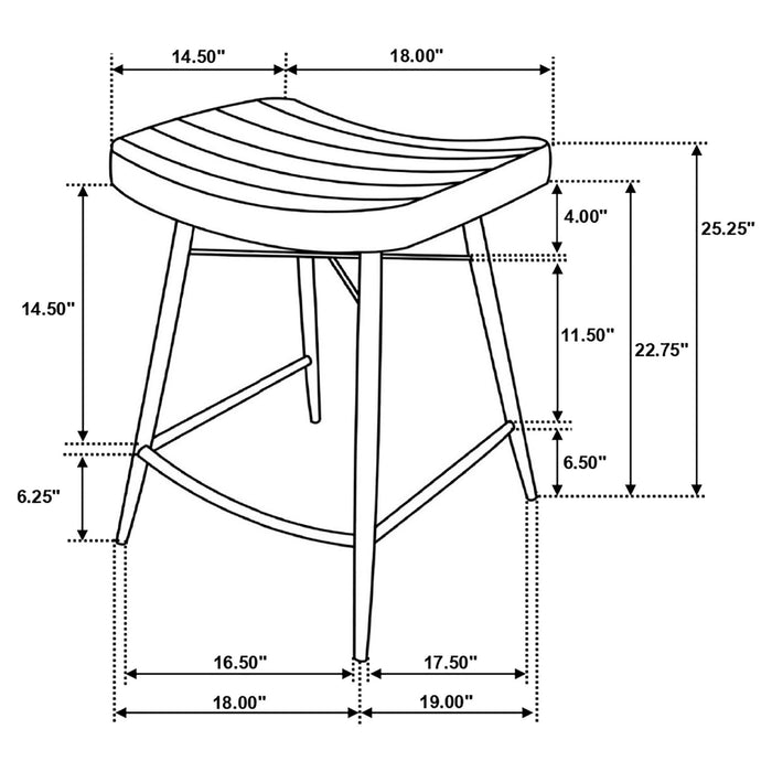 Bayu Leather Upholstered Counter Stool Camel (Set of 2) - Walo Furniture