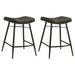 Bayu Leather Upholstered Counter Stool Espresso (Set of 2) - Walo Furniture