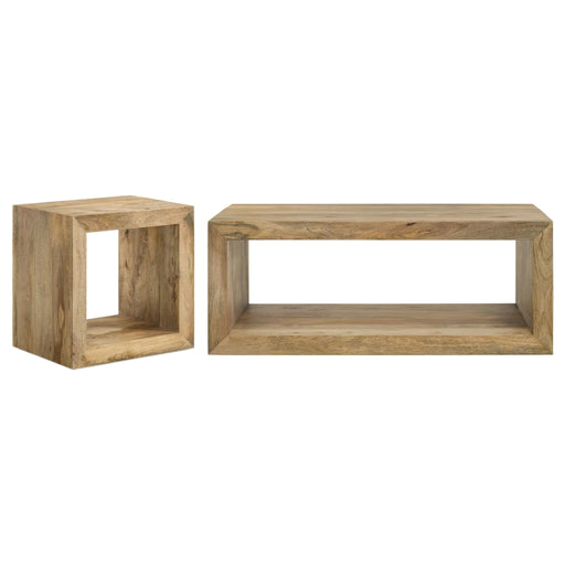 Benton 2 - piece Solid Mango Coffee and End Table Set Natural - Walo Furniture