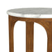 Berkeley Round Marble Top Side Table White and Brown - Walo Furniture