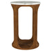 Berkeley Round Marble Top Side Table White and Brown - Walo Furniture