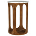 Berkeley Round Marble Top Side Table White and Brown - Walo Furniture