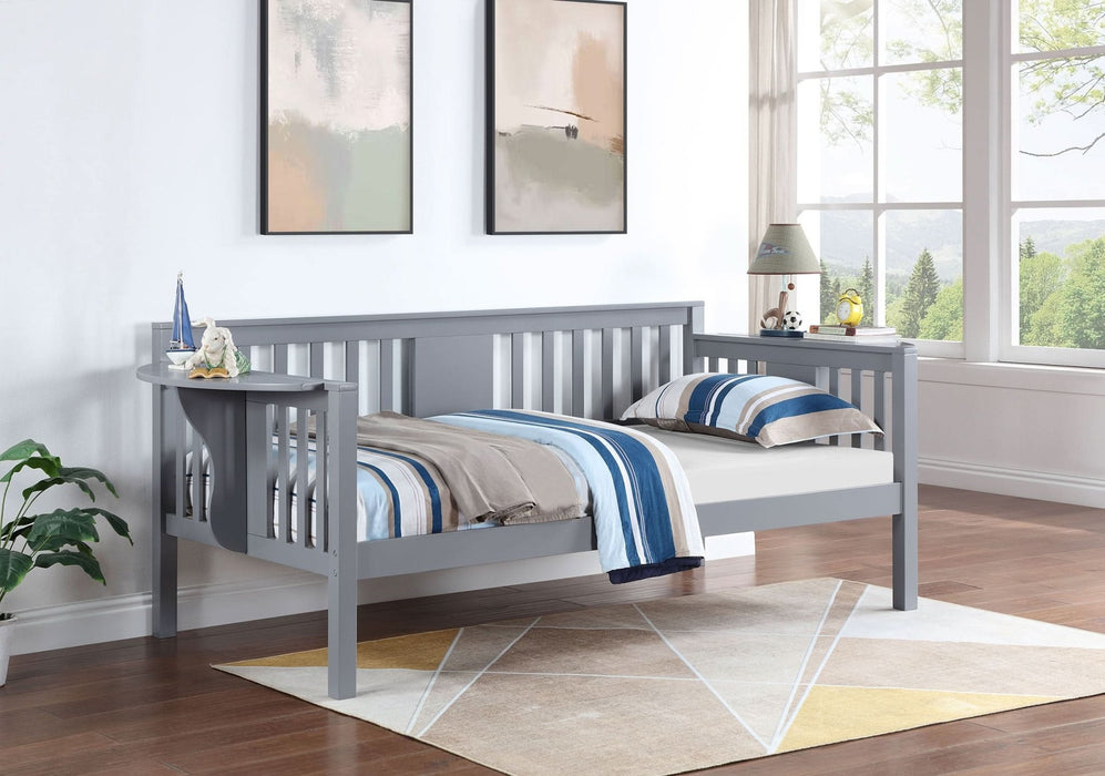 Bethany Wood Twin Daybed with Drop - down Tables Grey - Walo Furniture