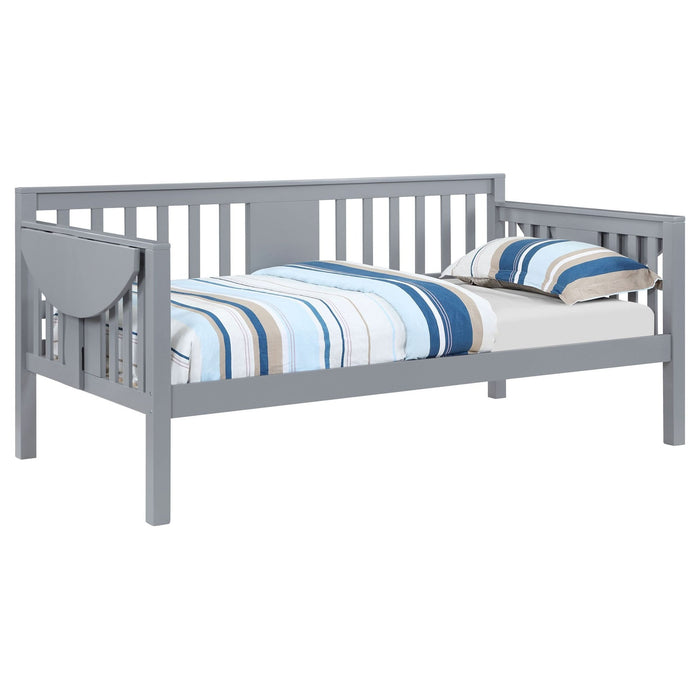 Bethany Wood Twin Daybed with Drop - down Tables Grey - Walo Furniture