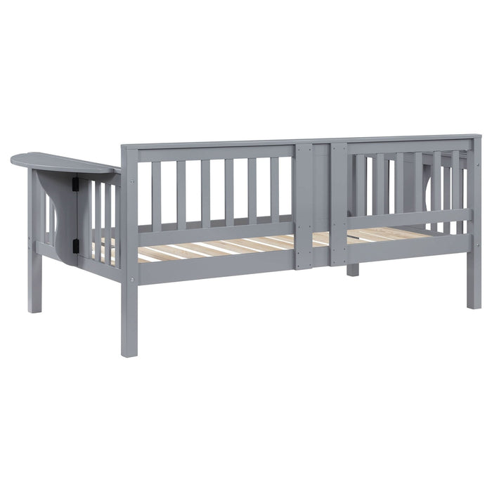 Bethany Wood Twin Daybed with Drop - down Tables Grey - Walo Furniture