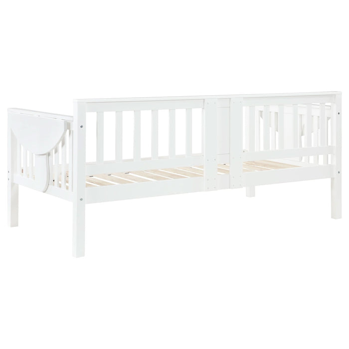 Bethany Wood Twin Daybed with Drop - down Tables White - Walo Furniture