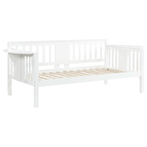 Bethany Wood Twin Daybed with Drop - down Tables White - Walo Furniture