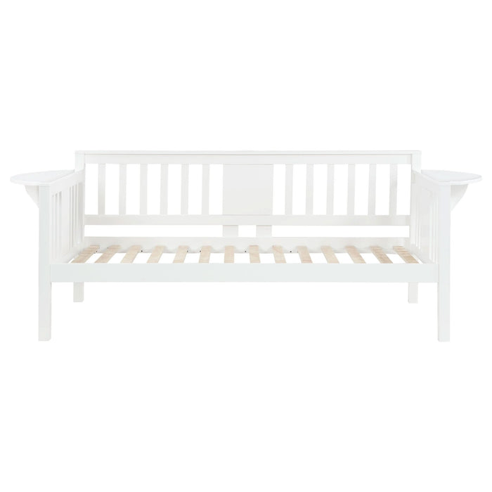 Bethany Wood Twin Daybed with Drop - down Tables White - Walo Furniture