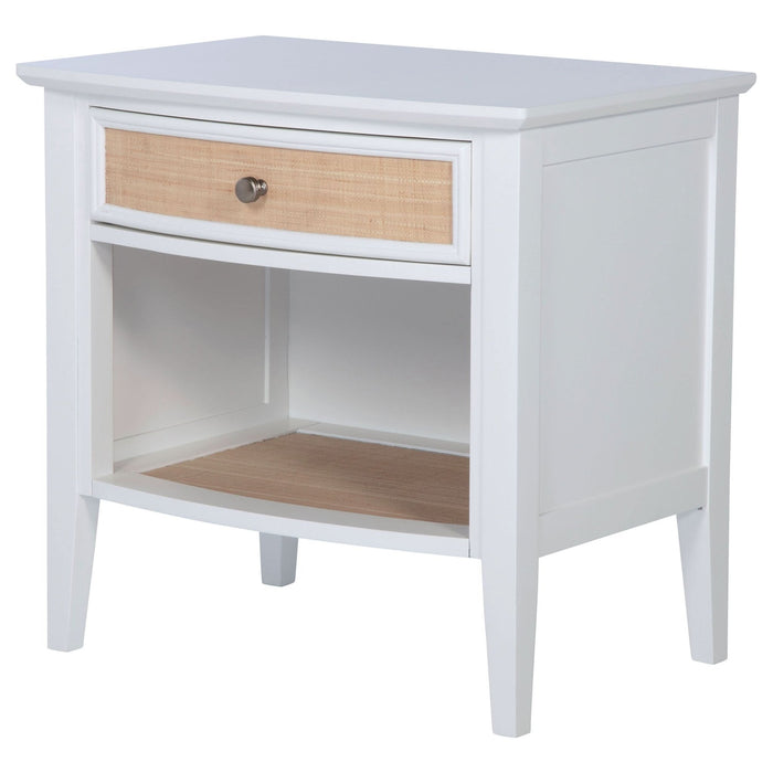 Bexhill 1 - drawer Nightstand Bedside Table White - Walo Furniture